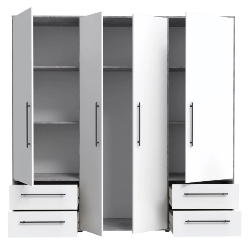 Szafa przesuwna na ubrania 200 cm  Kolor  Beton/Biały